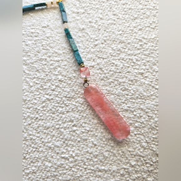 Nakamol, Anthropologie, Sea Breeze Pendant Necklace, Turquoise/Rose‎ Quar… - Picture 5 of 9